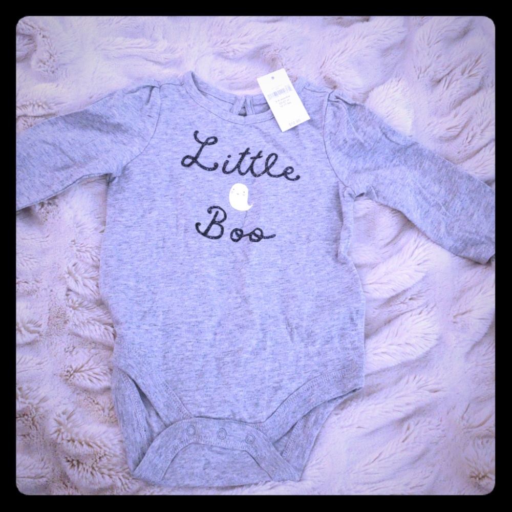 BabyGap Little Boo Grey Long Sleeve Onesie